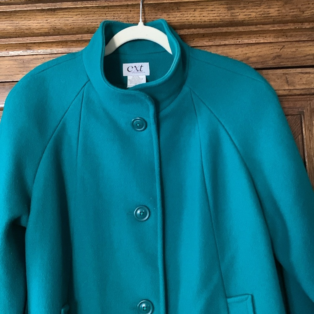 Classic CXT Women's A-line Teal wool Coat. Mint condition! - Picture 3 of 8
